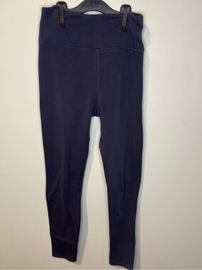 Tuff Athletics Girls High Waisted Active Leggings Navy Blue Band Pocket